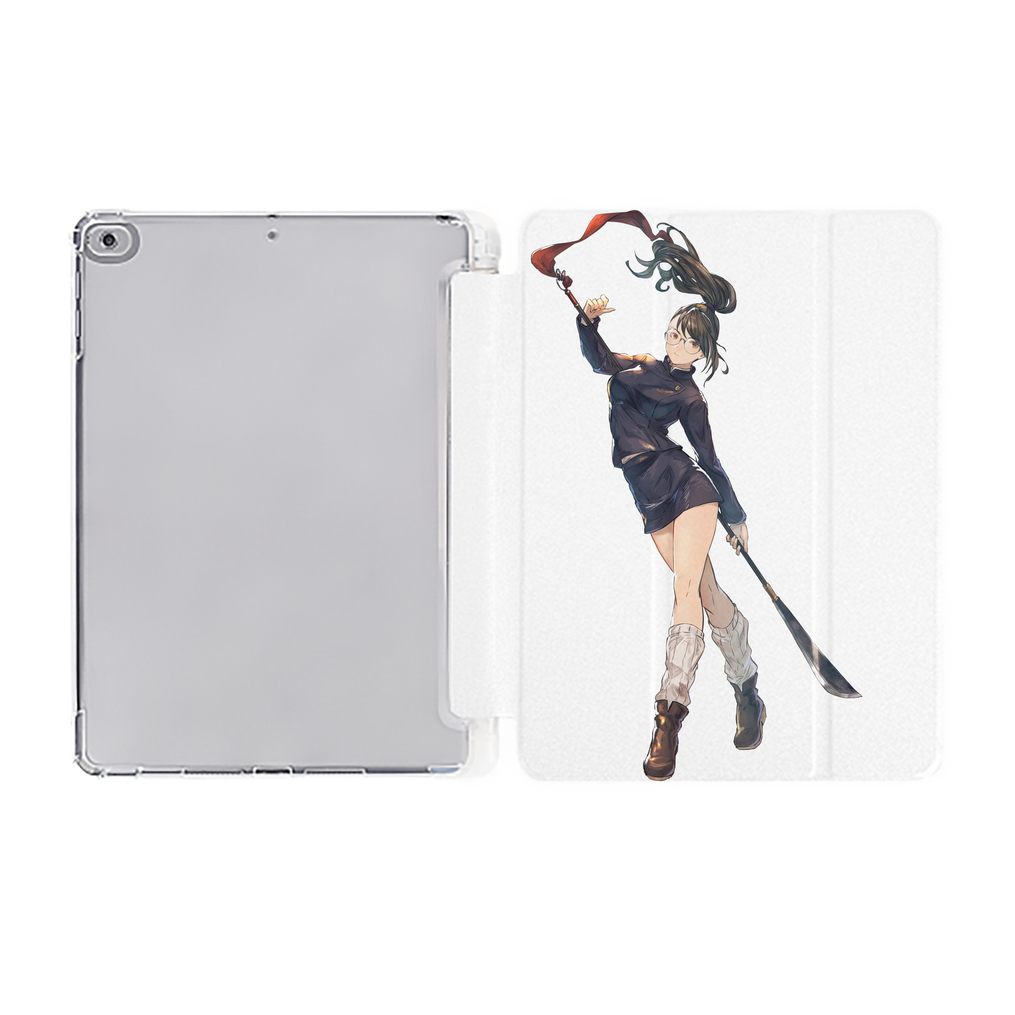 （画像用） 呪術廻戦 Jujutsu Kaisen IPad ケース ペン収納付き 三つ折りスタンド PUレザー×シリコン 対応機種9.5/10.5/10.9インチ